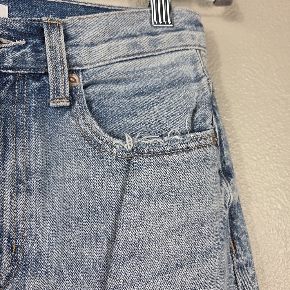 Pistola‎ Alice Denim Midi Skirt Women Size 25 Light High Rise Front Slit Raw Hem - Picture 8 of 10